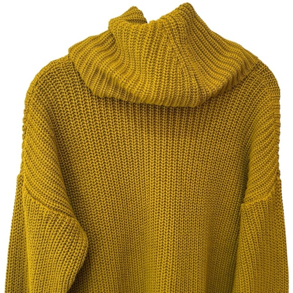 American Apparel Cableknit Cowlneck Sweater in Dirty Gold Comfy Holiday OS - Picture 5 of 10